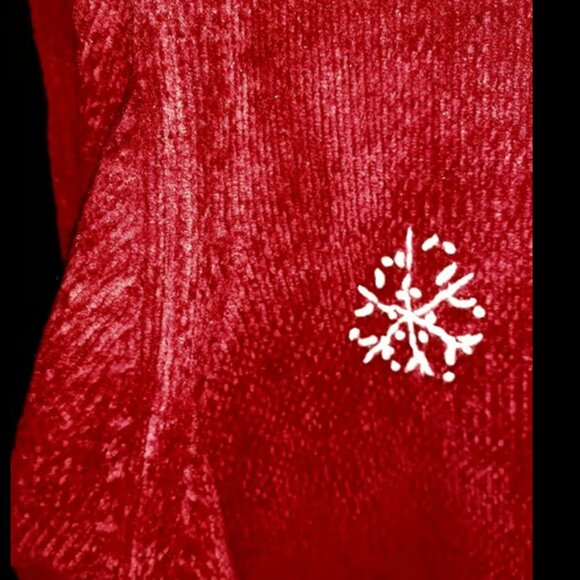 Allison Daley Women's Jacket Extra Large Red Chenille Full Zip for Christmas - Picture 7 of 9